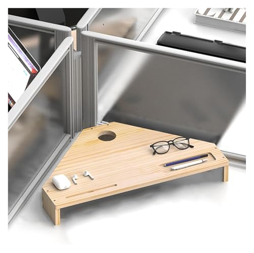 Monitorständer, Monitor Stand Riser, Dreieckiger Schreibtisch-Monitorständer aus massivem Holz, platzsparende Laptop-Eckregale, Computerbildschirmhalter for den Besprechungsraum zu Hause(Natural) von HEIDOUOZ