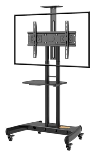 TV ständer rollbar, TV Bodenständer Rollbar, Höhenverstellbarer TV-Ständer for 32-75 Zoll Fernseher, trägt bis zu 100 Pfund, mobiler TV-Wagen mit Rollenablage von HEIDOUOZ