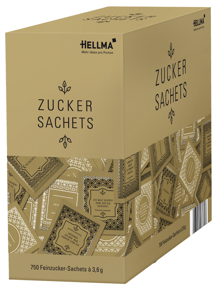HELLMA GOLDLINE Zucker-Sachets, im Karton von HELLMA