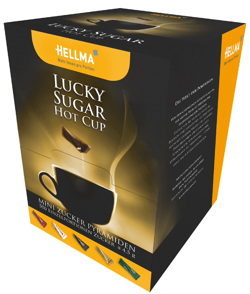 HELLMA Zuckertüten Lucky Sugar , Hot Cup, , im Displaykarton von HELLMA