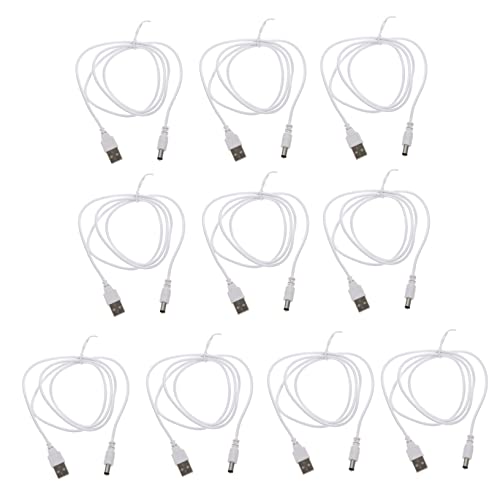 HEMOTON 10St USB zu dc Kabel Charger Gleichstrom Ladekabel Stromkabel Kupfer Weiß von HEMOTON