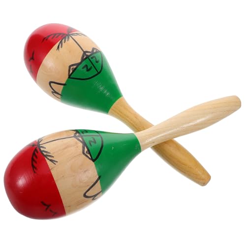 HEMOTON 2 Stück Holz Maraca Ziel Schlüsselanhänger Personalisierte Broschen Hand Eltern Revers Broschen Snare Drums Schöner Halter Instrument Rhythmus Maracas Sand von HEMOTON