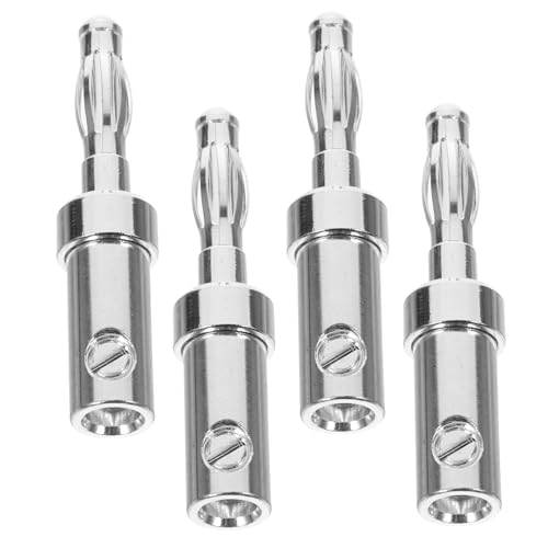 HEMOTON 4 Stück Ersatz Für Bananenstecker Versilberter Bananen-audiostecker HiFi-bananenstecker 4mm Bananenstecker Video-Receiver-versorgung Bananenclip Kupfer Komponente Silber- von HEMOTON