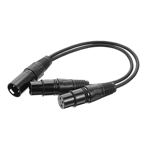 HEMOTON XLR-Audiokabel Mikrofonanschluss Versorgung Stromversorgungskabel Mikrofonleitung Stromkabel Drahtsplitter Mikrofonkabel eimischer mic Adapterkabel für Mikrofon PVC Black von HEMOTON