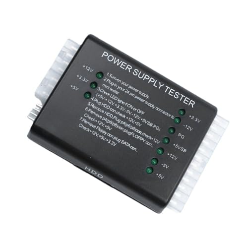 HENANX 20/24-poliger Netzteil-Tester mit LED-Anzeige, Diagnosewerkzeug, Prüfung für Anoden-Kathoden, 12 V, 5 V, 3,30 V von HENANX