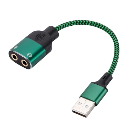 Hochwertiger USB-Soundadapter mit 3,5-mm-Stereo-Headsets und Mikrofonanschluss für Gaming und Chatten, einfach zu transportierender USB-Adapter von HENANX