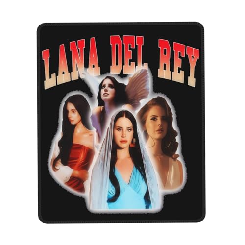 HENQICYT Lana Singer Del* Rey Mauspad – Popstar Singer Grafik-Mauspad – Rutschfestes Mauspad mit Gummiunterseite, Gaming-Mauspad, Tastatur-Mauspad für die Arbeit im Homeoffice 10 x 12 inch von HENQICYT