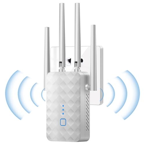 WLAN Verstärker 1200M WLAN Repeater - 1,2 Gbps WiFi Extender mit Dualband 5 GHz & 2,4 GHz | WLAN Signalverstärker mit Ethernet-Anschluss für Zuhause von HERBYD