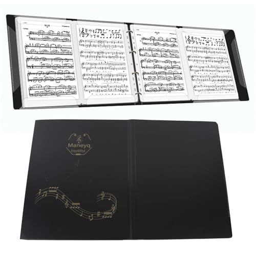 Notenordner, 52 Seiten Kapazität Wasserdicht A4-Format Abnehmbar 4 Seiten Erweiterter Klaviernotenordner Präsentationsmappe Registermappen Music Sheet Chormappe Für Blaskapelle Klavier von HERCHR