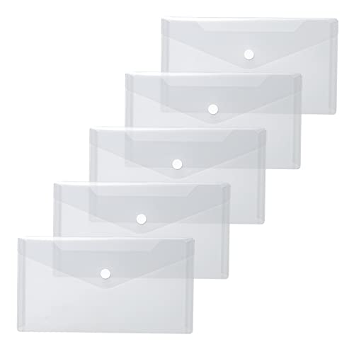 HERMA 20032 Dokumententaschen DIN lang transparent weiß, 5 Stück, kleine Sichttaschen Umschläge mit Druckknopf, Briefumschläge aus Plastik für Schule, Uni, Büro, Reise HERMA 20032 Dokumententaschen DIN lang transparent weiß, 5 Stück, kleine Sichttaschen Umschläge mit Druckknopf, Briefumschläge aus Plastik für Schule, Uni, Büro, Reise von HERMA