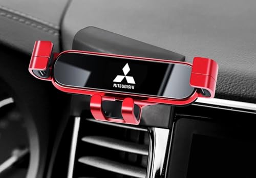 HESTAYAY Handyhalterung Auto für Mitsubishi Outlander 2016-2022, Lüftung Schutz KFZ rutschfest Handyhalter Auto, 360° Drehbar Autotelefonhalter Stabiler Schutz Zubehör,C Red-normal von HESTAYAY