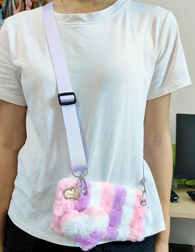HFICY Girly Schutzhülle für TCL 503 aus flauschigem Kunstfell, mit 2 Displayschutzfolien aus Glas, glitzerndes Kunstfell, weich, für Damen, Violett HFICY Girly Schutzhülle für TCL 503 aus flauschigem Kunstfell, mit 2 Displayschutzfolien aus Glas, glitzerndes Kunstfell, weich, für Damen, Violett von HFICY