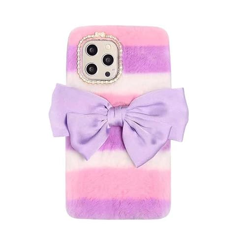 HFICY Girly Schutzhülle für TCL 503 aus flauschigem Kunstfell, mit 2 Displayschutzfolien aus Glas, glitzerndes Kunstfell, weich, für Damen, lila Schleife HFICY Girly Schutzhülle für TCL 503 aus flauschigem Kunstfell, mit 2 Displayschutzfolien aus Glas, glitzerndes Kunstfell, weich, für Damen, lila Schleife von HFICY