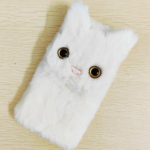 HFICY Schutzhülle für Xiaomi Redmi Note 12 Pro 5G, Kunstfell, flauschig, Plüsch, mit 2 Displayschutzfolien aus Glas, weich, für Damen, weiße Katze HFICY Schutzhülle für Xiaomi Redmi Note 12 Pro 5G, Kunstfell, flauschig, Plüsch, mit 2 Displayschutzfolien aus Glas, weich, für Damen, weiße Katze von HFICY