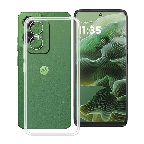 HGJTF Hülle für Motorola Moto G35 (6.72"), Ultra Dünn Weiche Silikon Stoßfest Anti-Kratzer Handyhülle Tasche, Transparent TPU Bumper Schutzhülle Cover für Motorola Moto G35 - Transparent von HGJTFANY