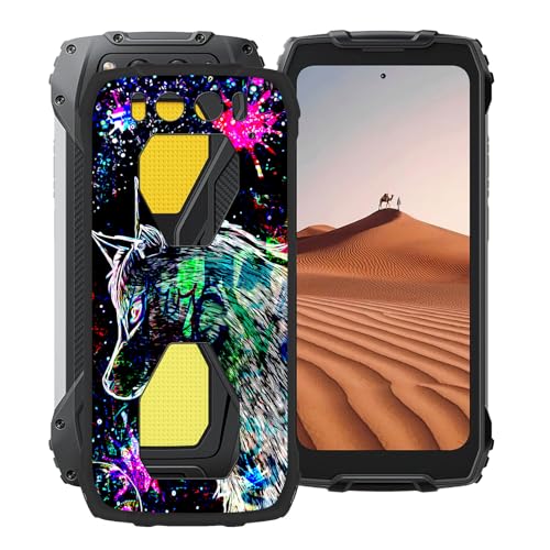 HGJTFANY Hülle für Blackview BV7300 (6.67"), Stoßfeste Kratzfeste Handyhülle Case, Ultra Dünn Weiche TPU Bumper (Anti-Fingerabdruck) Schutzhülle Tasche für Blackview BV7300 - Punkwolf von HGJTFANY