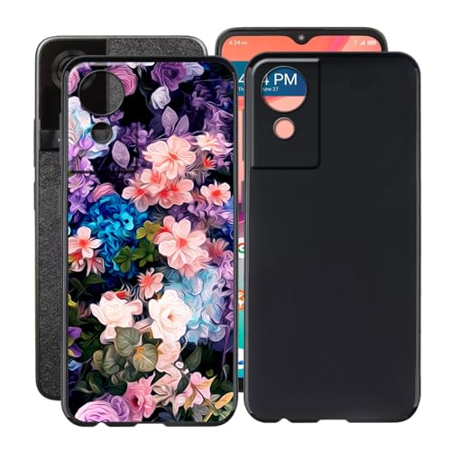 HGJTFANY Hülle für TCL K24 T434D (6.56"), 2 Stücks Stoßfeste Kratzfeste Handyhülle Case, Weiche TPU Bumper (Anti-Fingerabdruck) Schutzhülle Tasche für TCL K24 T434D -Blumenwand von HGJTFANY