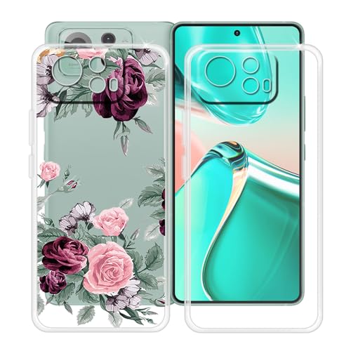 HGJTFANY für Asus Zenfone 12 Ultra Hülle (6.78"), 2 Stück Ultra Dünn TPU Bumper Handyhülle Weiche Silikon Stoßfest Anti-Kratzer Schutzhülle Case für Asus Zenfone 12 Ultra - Rote Rose von HGJTFANY