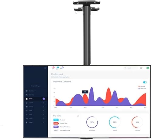 HGOuhK TV-Halterung, verstellbare Decken-TV-Halterung, Monitorhalterung, TV-Heber, passend für 94-215,9 cm große Fernseher, max. VESA 600 x 400 mm TV-Ständerhalterung von HGOuhK