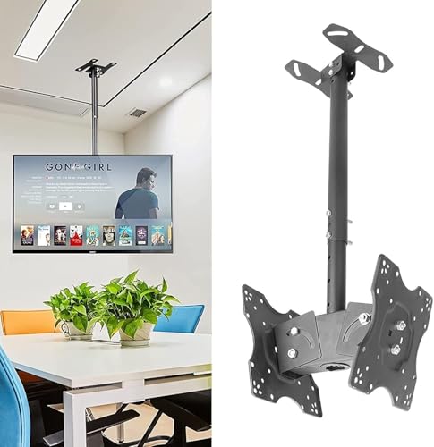 HGOuhK TV-Halterung, verstellbare Decken-TV-Halterung, TV-Wandhalterung, 2-seitige TV-Halterung, für Fernseher von 50,8 bis 81,3 cm, Traglast 45 kg TV-Ständer (1 m) von HGOuhK