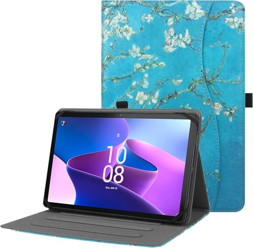 HGWALP Universal Hülle für 9 Zoll-10.5 Zoll Tablet,Multi-Viewing Angles PU Leder Stand Folio Hülle mit Handschlaufe für 9" 10.1" 10.5" Touchscreen Tablet,mit verstellbarem Silikon Band-AF von HGWALP