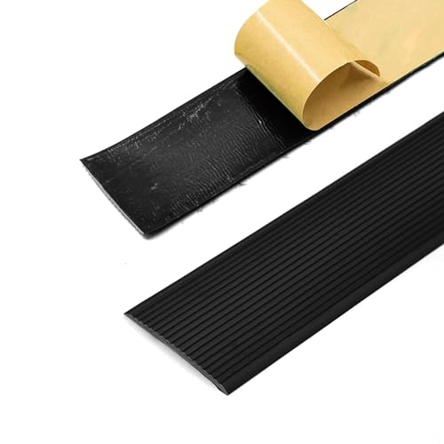 Rutschfeste Treppenkanten aus PVC-Vinyl, selbstklebender Treppenstufenkantenschutz, einfache Abzieh- und Aufklebeanwendung, for Außen- und Innentreppen(Black,10cmx1m) von HHDHHD