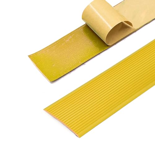 Rutschfeste Treppenkanten aus PVC-Vinyl, selbstklebender Treppenstufenkantenschutz, einfache Abzieh- und Aufklebeanwendung, for Außen- und Innentreppen(Yellow,10cmx2m) von HHDHHD