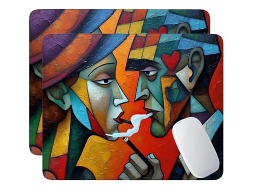 2 Pack Mauspad, Mousepad Farbe Abstract, Mousepads mit Vernähte Kanten, 340x280 mm Mouse Pad mit Anti-Rutsch-Gummiboden,Wasserdichte Verschleißfest Strapazierfähig Mauspads, Gaming Mousepad S-67 von HHQGOUYG