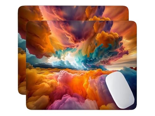 2 Pack Mauspad, Mousepad Farbe Cloud, Mousepads mit Vernähte Kanten, 340x280 mm Mouse Pad mit Anti-Rutsch-Gummiboden,Wasserdichte Verschleißfest Strapazierfähig Mauspads, Gaming Mousepad S-94 von HHQGOUYG