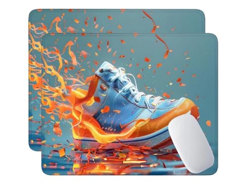 2 Pack Mauspad, Mousepad Turnschuhe, Mousepads mit Vernähte Kanten, 420x350 mm Mouse Pad mit Anti-Rutsch-Gummiboden,wasserdichte Verschleißfest Strapazierfähig Mauspads, Gaming Mousepad S-798 von HHQGOUYG