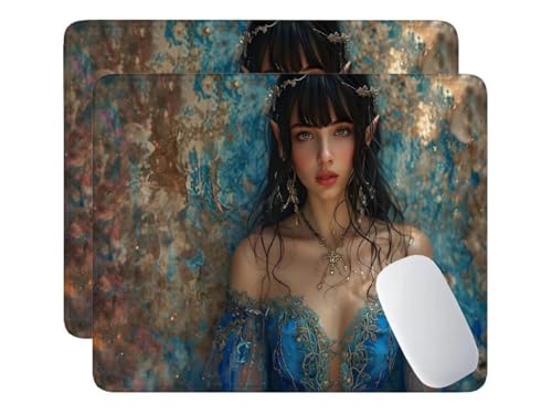 Mauspad, 2 Pack Mousepad 300x250x3 mm, Wasserdichte Gaming Mauspad Mausmatte mit vernähte Kanten, rutschfeste Gummiunterseite, Glatte Oberflächen, Geeignet für Computer, Laptop (Sexy Frauen) E-970 von HHQGOUYG