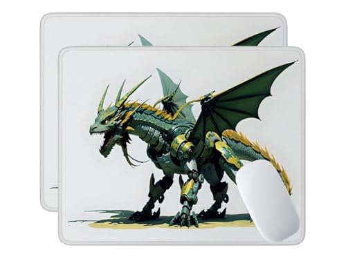 Mauspad 2 Pack Mechdrache Mousepad 400x300 mm, Gaming-Mauspad mit Anti-Rutsch-Gummiboden, Leichtes Gleiten, Spritzwassergeschützt, Langlebige Materialien, Tragbar, Zubehör für Büro Arbeit x-493 von HHQGOUYG