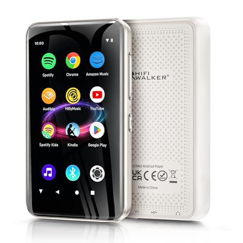 HIFI WALKER G7Mini 16GB MP3 Player mit Bluetooth und WiFi, MP4 MP3 Player mit Spotify, MP3 Player mit Lautsprecher, Tragbarer Android MP3 Player Unterstützung Deezer, Audible, Pandora, Amazon Music von HIFI WALKER