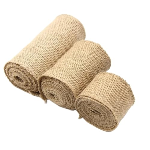 Burlap Roll Ribbon, Jute Stoff Crafts Ribbon, 15 m Jute-Sackleinenband for Basteln, Hanfband, Spitzenmaterial, Hochzeit, DIY, Party, dekorative Verpackung(Wide 6cm) von HIFRQVVC