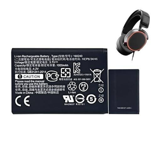 HIGHAKKU Ersatzakku 160240 kompatibel mit Steel-Series Arctis Pro Wireless Siberia 800 Siberia 840 Wireless Headphones Replacement Battery von HIGHAKKU