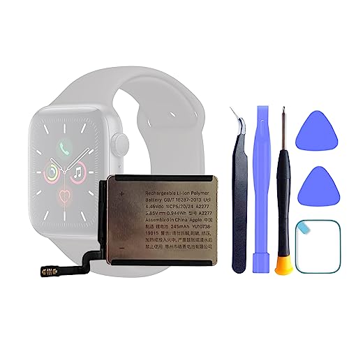 HIGHAKKU Smartwatch Ersatzakku Batterie A2277 Kompatibel mit Apple Watch iWatch Series 5 5th Generation 40mm (GPS+Cellular/GPS) & SE 40mm with Tools von HIGHAKKU