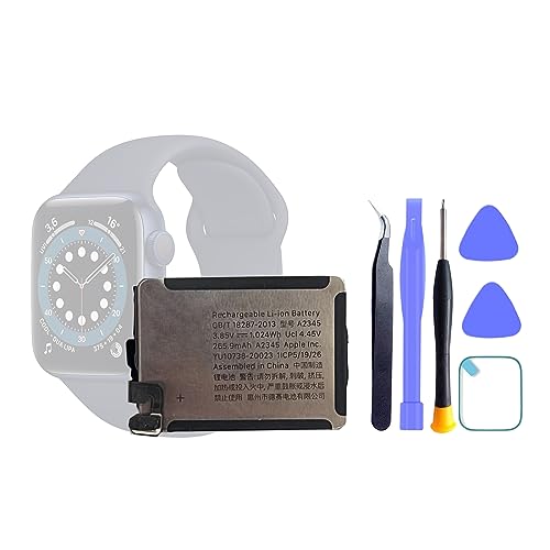 HIGHAKKU Smartwatch Ersatzakku Batterie A2345 Kompatibel mit Apple Watch iWatch Series 6 40mm Model A2291 A2293 A2375 with Tools von HIGHAKKU