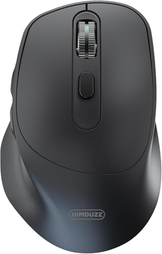 HIMDUZE Bluetooth-Maus, kabellose, wiederaufladbare Tri-Mode-Maus (BT5.0+5.2+2.4GHz) Ergonomische, geräuschlose optische Maus für Laptop MacBook PC, Mac OS/Windows/Andriod von HIMDUZE