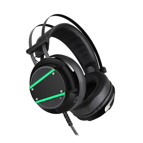 HIOPOIUYT Gaming-Kopfhörer mit dynamischem Sound, Mikrofon, LED-Lichter, breite Gerätekompatibilität, 3,5-mm-Anschluss von HIOPOIUYT