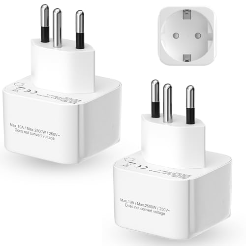 [2Stück] HITRENDS Reiseadapter Schweiz Steckdosenadapter, Adapter Steckdose Schweiz Strecker,Adapter Schweizer Stecker für EU auf CH,TypF/J Reisestecker Schweiz Steckdose,Weiß von HITRENDS