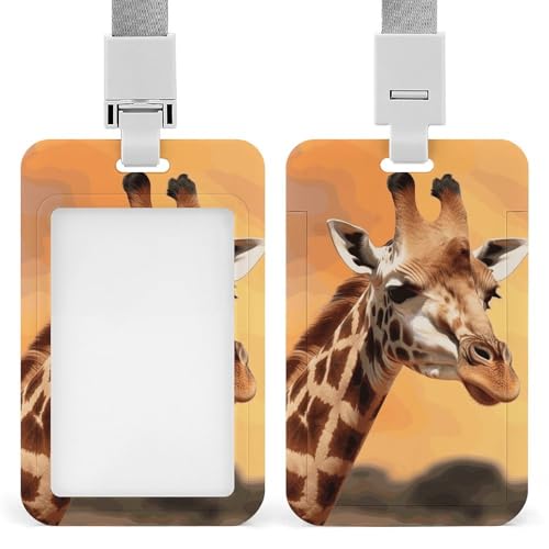 Ausweishalter, vertikaler Ausweishalter, Schieberolle, Clips, Giraffe, Ausweishalter, Ausweishalter, Hartplastik, Namensschild-Halter für Krankenschwestern, Büro von HJKBCV