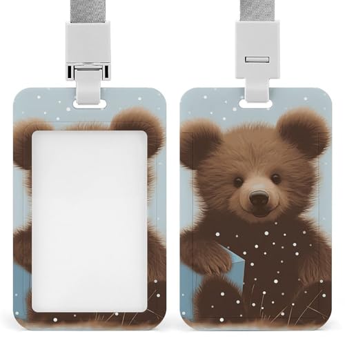 Ausweishalter, vertikaler Ausweishalter, verschiebbare Spule, Clips, Happy Bear Baby, Ausweishalter, Ausweishalter, Hartplastik, Namensschild-Halter für Krankenschwestern, Büro von HJKBCV