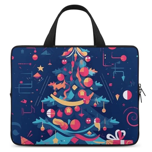 Laptop-Umhängetasche, 33 cm, Kuriertasche, Cartoon-Weihnachtsbaum, Laptop-Tasche, Tragetasche für Männer und Frauen von HJKBCV