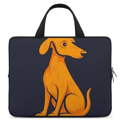 Laptop-Umhängetasche, Kuriertasche, Motiv: molliges Kaninchen, Laptop-Tasche, Tragetasche für Männer und Frauen, Hund zum Sitzen, 43,2 cm (17 Zoll) von HJKBCV