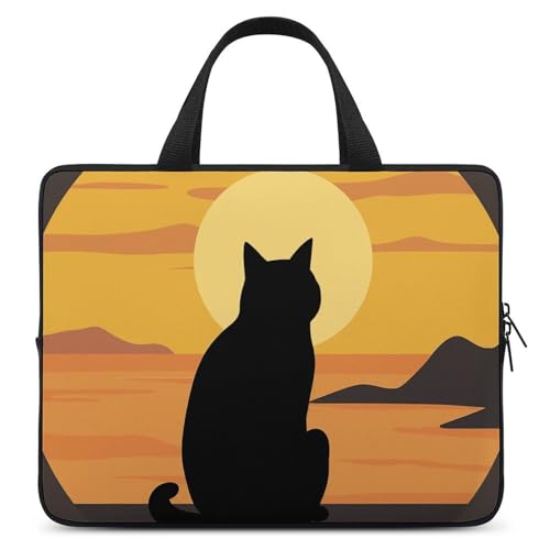 Laptop-Umhängetasche, Kuriertasche, warme Katze, Laptop-Tasche, Tragetasche für Männer und Frauen, warme Katze, 38,1 cm (15 Zoll) von HJKBCV