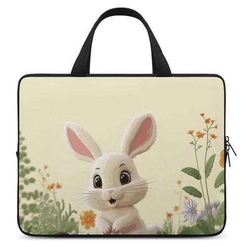 Laptop-Umhängetasche, Messenger-Tasche, niedlicher Hase, Laptop-Tasche, Tragetasche für Männer und Frauen, niedlicher Hase, 33 cm (13 Zoll) von HJKBCV