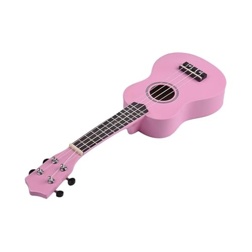 21-Zoll-Akustik-Ukulele Für Anfänger Mädchen Cartoon Volles Lindenholz Mit Stimmgerät Kleine Gitarre ukulele anfänger(Pink) von HJKLBGT