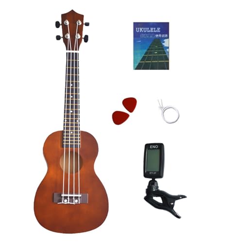 23-Zoll-Ukulele Aus Holz Mit Vier Saiten Und Kleinem Stimmgerät Für Anfänger ukulele anfänger(Brown) von HJKLBGT