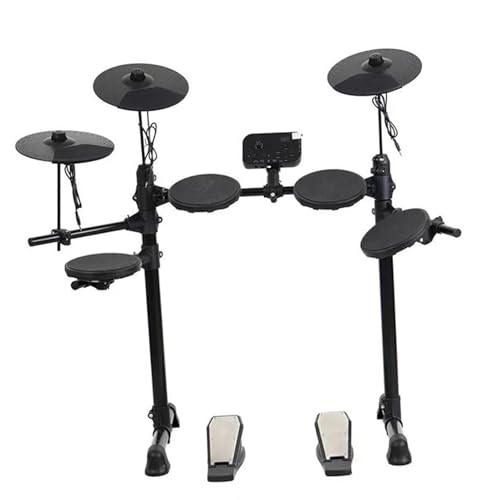 Elektronisches Schlagzeug-Set 4 Trommeln 3 Becken Vollsilikon Elektronisches Schlagzeug Percussion USB-MIDI-Kopfhörerschnittstelle Kostenloser Schalter von HJKLBGT