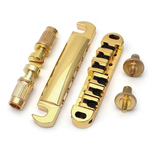 Ersatzteile für Brücken Roller Guitar Bridge Locking Bridge Saitenhalter Schwanz Für LP E-Gitarre(Gold) von HJKLBGT